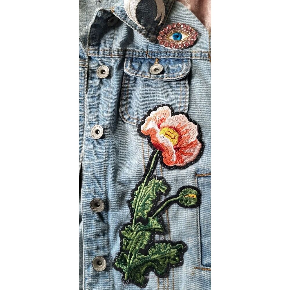 Brebitz One Of A Kind Reworked Denim Vest Highway Jeans Sz M